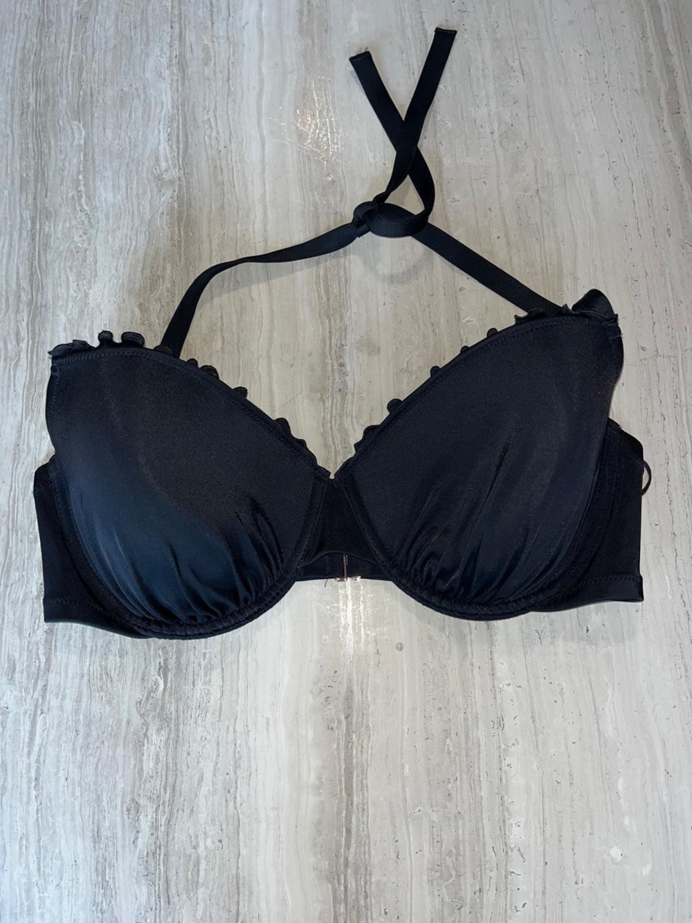 Shade & Shore Womens Black Underwire Lightly Lined Bikini Top  38D